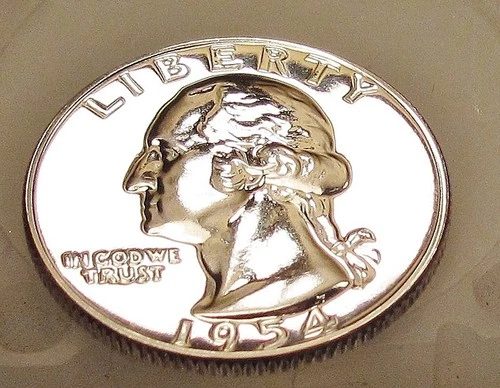 1954  Gem Proof Quarter 90% SILVER EYE CANDY Blazing Mirrored Surfaces #114 ~ 8