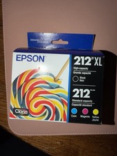 2027 2028 Genuine Epson T212XL-BCS 212XL Black  Color Ink Cartridges OEM Sealed