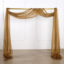 GOLD 18 ft Sheer Organza BACKDROP CURTAIN Window Drape Panel Home Decorations