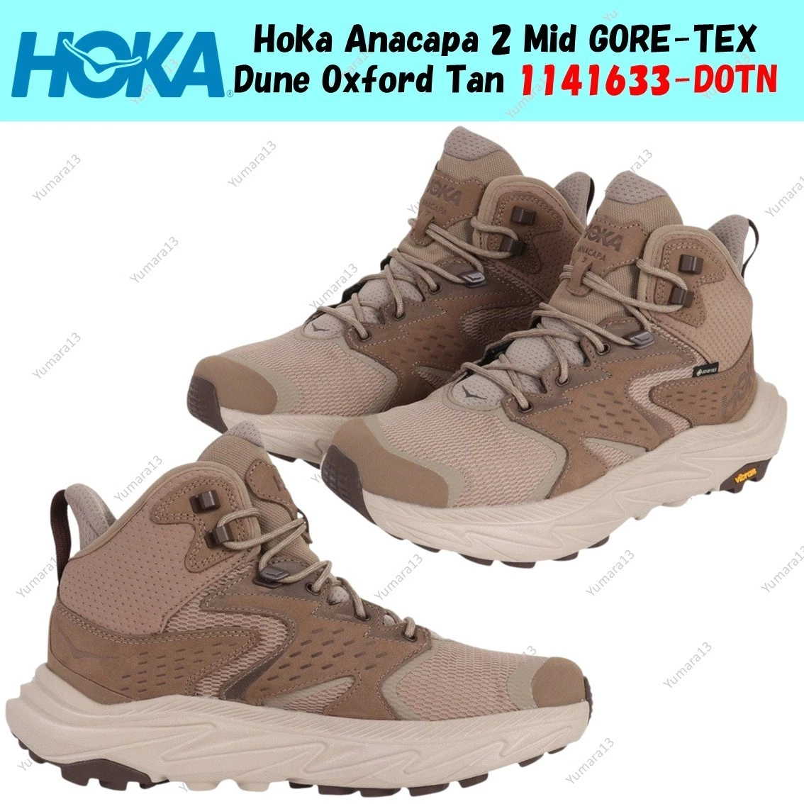 Hoka Anacapa 2 Mid GTX Mens 9.5D Dune Tan Gore-Tex Hiking Boots 1141633 DOTN Anacapa 2 Gore-Tex – Mason Brothers Footwear & Apparel main image 4