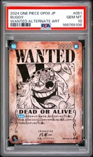 2024 ONE PIECE JAPANESE EMPERORS IN THE NEW WORLD WANTED AA #051 BUGGY PSA 10