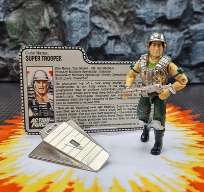 Vintage GI Joe Action Force Super Trooper v1 Figur 1988 Original Komplett
