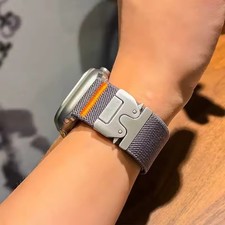 Braided Elastic Nylon Strap for Apple Watch Ultra 2 Band 49mm 46mm Bracelet Meta