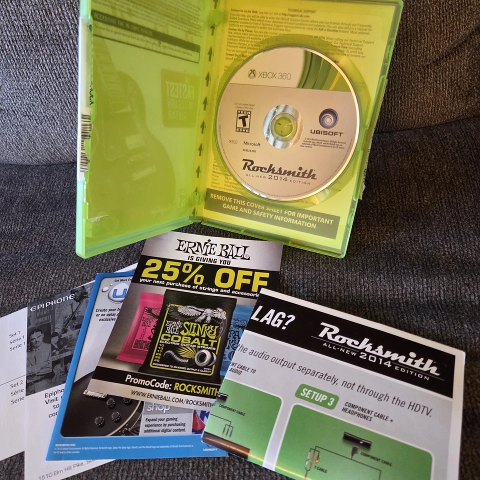 Rocksmith 2014 Edition (Xbox 360) CIB Complete w/ Manuals Stickers & Inserts - Image 3 of 4