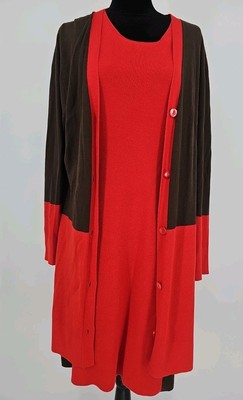 Vintage Neiman Marcus Cardigan Dress Set Silk And Linen