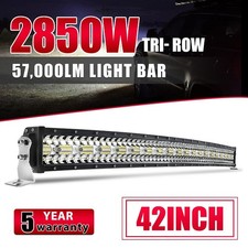 Curved 324252 Tri Row Led Light Bar Spot Flood Combo Off Road Driving Suv Atv