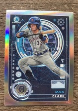 2024 Bowman Chrome AI Refractor Rookie Card Max Clark RC #BAI-11 Detroit Tigers. rookie card picture