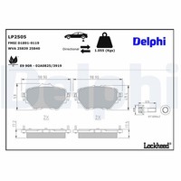 Bremsbelagsatz Scheibenbremse Delphi LP2505 FüR CitroËN A18 308 Opel Peugeot OV5