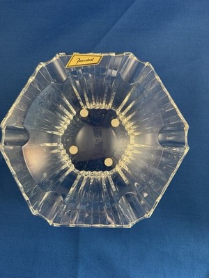 Baccarat Vintage Crystal Ashtray with Sticker and Box Pristine NOS