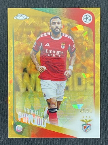 Vangelis Pavlidis 2025-26 Topps Chrome Sapphire UCC Gold Base /50 #34