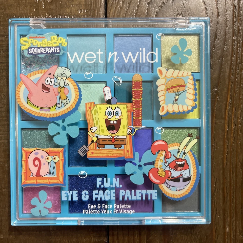Wet n Wild x SpongeBob SquarePants F.U.N Face & Eye SHADOW PALETTE 16 Colors NEW - Image 2 of 4