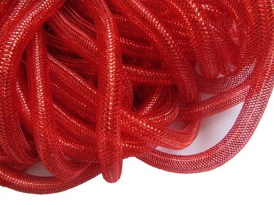 Red Solid Mesh Tube Deco Flex Cyberlox CRIN Crafts 16mm 5/8 Inch x 10 Yds
