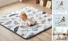 Baby Play Mat 50"x50", Non-Slip Baby Mat for 50" X 50" Earth Beigewhite Tones