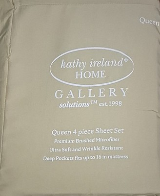 Kathy Ireland Home Gallery Solutions 4 Piece Queen Sheet Set Beige