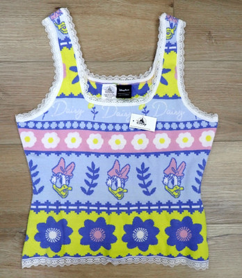 NEW DISNEY PARKS HER UNIVERSE DAISY DUCK TANK TOP SHIRT SMALL SWEATER PASTEL