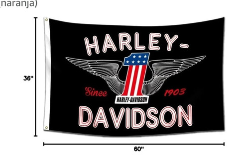 Harley-Davidson Since 1903 Eagle Logo Black Flag Banner 36 x 60
