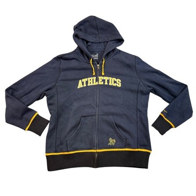 Nike Team MLB Oakland Athletics Full Zip Hoodie Mens XL Navy Blue Gold