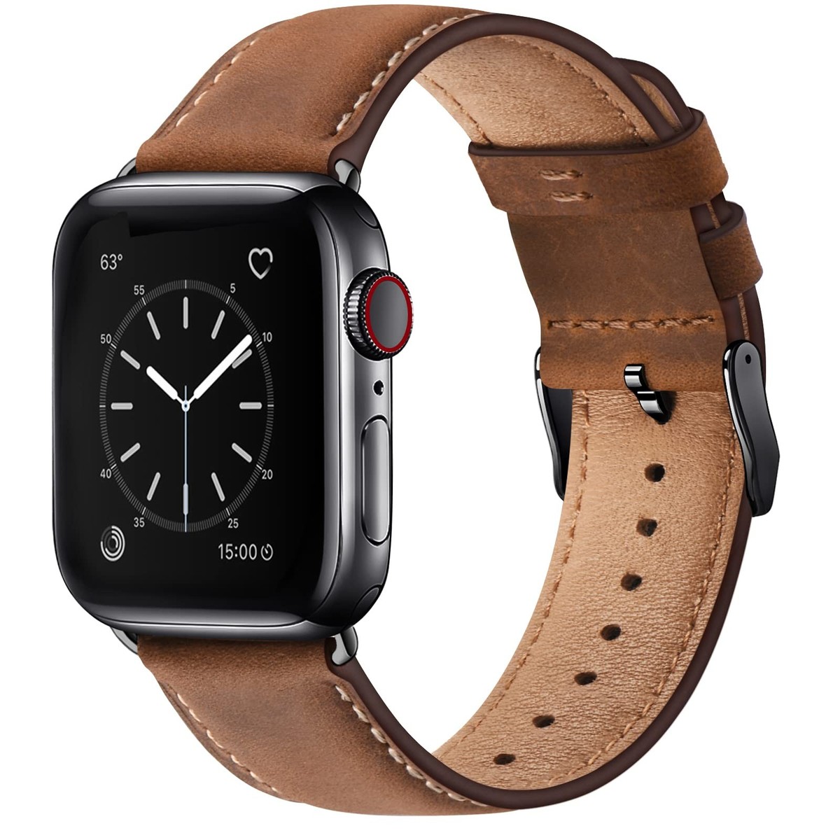 SUNFWR Leather Bands Compatible with Apple Watch Band 42mm
