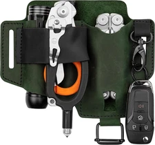 EDC Multitool Sheath for Belt - Compact Knife and Flashlight Holster for Daily U