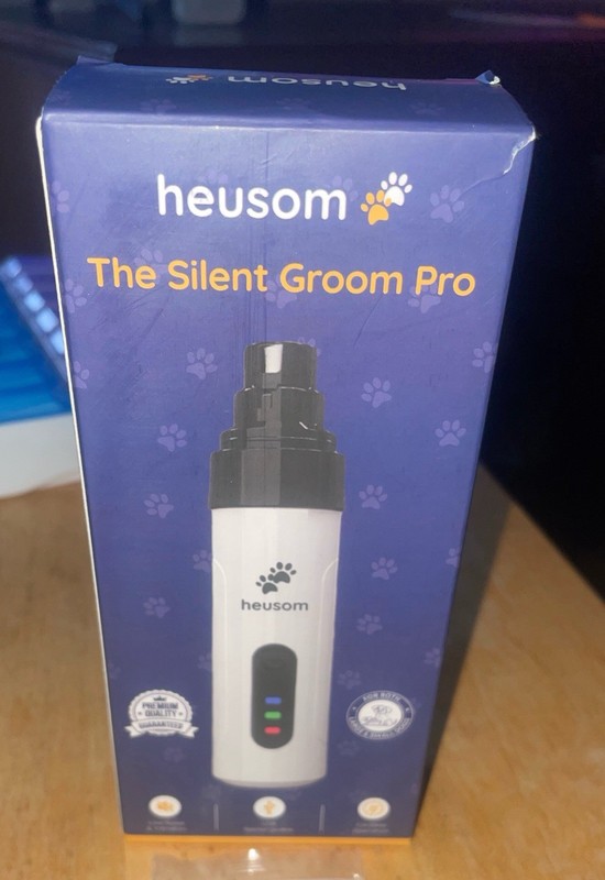 Heusom Silent Groom Pro Pet Nail Grinder Whisper Quiet Claw Trimmer Dogs/Cats.