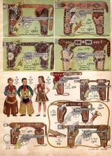 1954 PAPER AD 2 PG Roy Rogers Double Cap Gun Holster Sets Gene Autry Cowboy