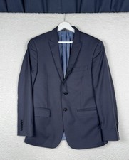 JOHN VARVATOS Navy Blue Striped Wool Blazer Jacket - Men's Medium
