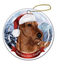 Irish Terrier Dear Santa, Define Naughty Holiday Ornament