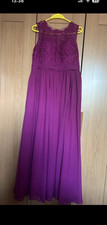 Women’s Purple Lace Bodice Maxi Dress Size 12 Regular Sleeveless Lined