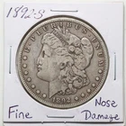 1892-S $1 Morgan Silver Dollar with Fine Detail Nose Damage #6567