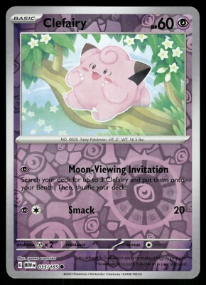 Clefairy Reverse Holo NM 035/165 Scarlet & Violet 151 Pokemon Card