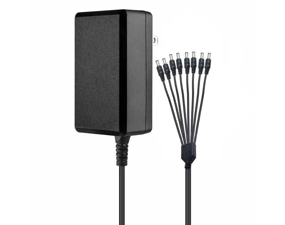 AC Adapter Charger & 8 way Splitter Cable For LOREX 12VDC 2A Security Camera PSU - Image 2 of 4