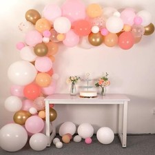 116 Pcs Latex Balloons, Pink,  White, Gold 16 ft Balloon Arch  Garland Kit