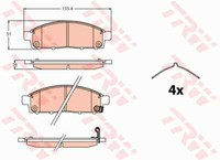 Trw GDB2124 Bremsbelagsatz, Scheibenbremse FüR Mitsubishi
