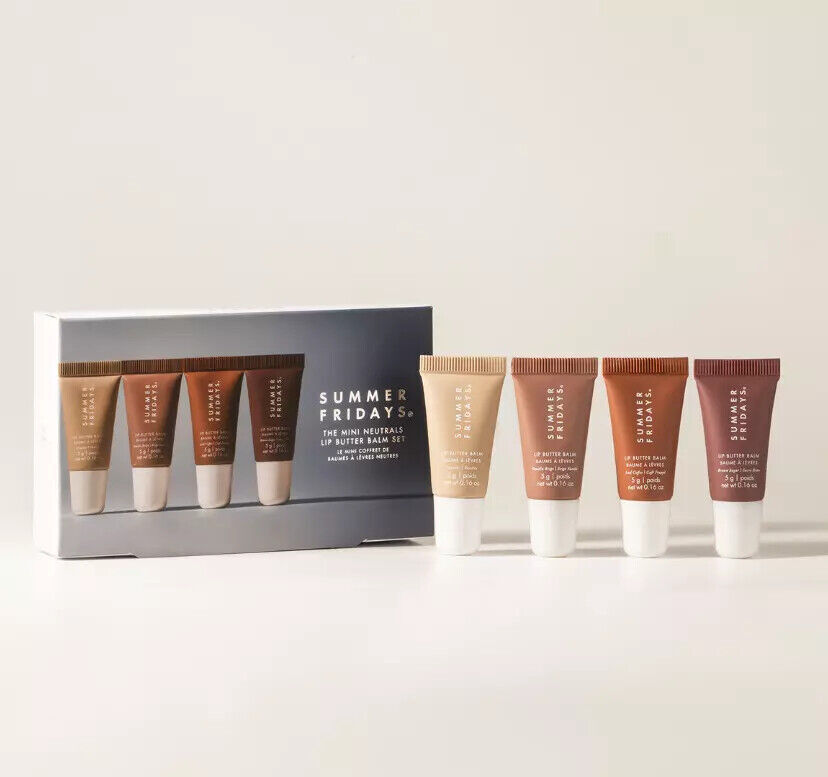 4PCS SET SUMMER FRIDAYS The Mini Neutrals Lip Butter Balm Set LIMITED-EDITION