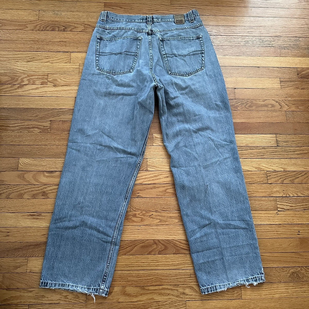 Vintage Anchor Blue Faded Big Baggy Denim Jeans Size 36x34 Skate 