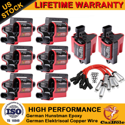 8 Pack Square Ignition Coil & Spark Plug Wire For Chevy GMC 4.8L 5.3L 6.0L 8.1L - Foto 10