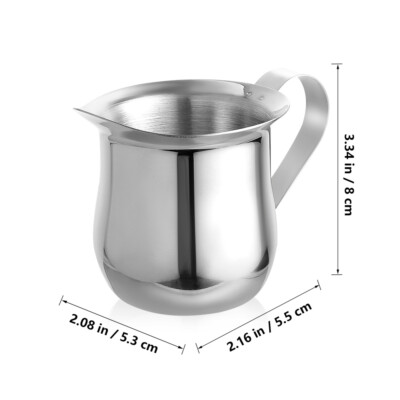 3Pcs Stainless Steel Milk Cup 3oz/90ml Milk Frothing Pitcher