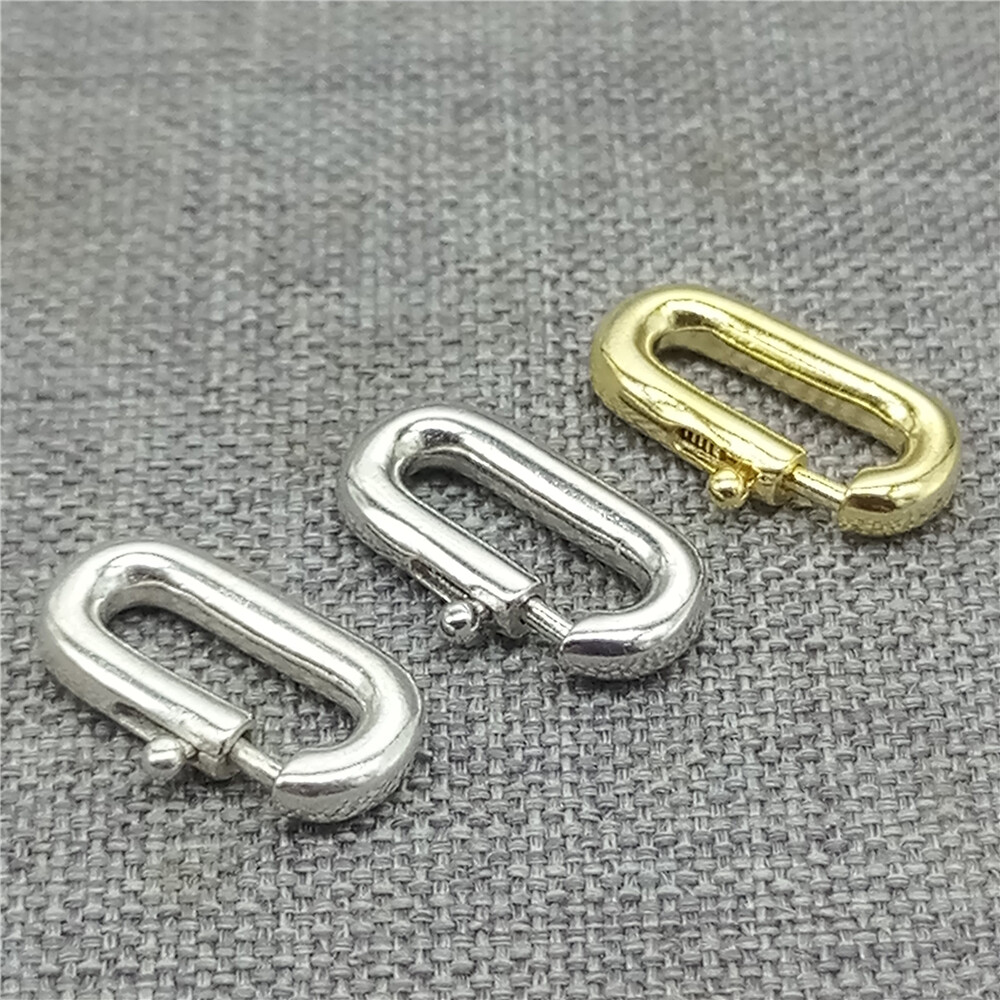 2pcs of 925 Sterling Silver Oval Spring Ring Clasp w/ Rhodium