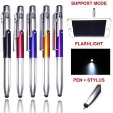 2X 4-in-1 Foldable Stylus Ballpoint Pen  Flashlight  Support For Tablet Phone