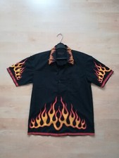 Vintage Flammenhemd 90er Jahre Gr. XL Kult Hemd Rockabilly Man of Action Tattoo 