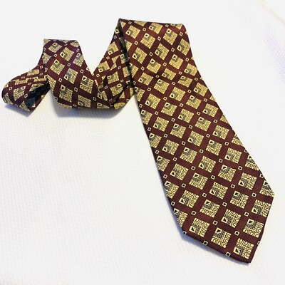 ROBERT TALBOTT MARK SHALE MENS  TIE NECKTIE MULTICOLORED SILK PAISLEY BROWN
