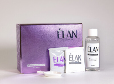 ELAN AUGENBRAUENFARBE WIMPERNFARBE GEL 50ml FARBE SCHWARZ SET m OXYDANT ÖL
