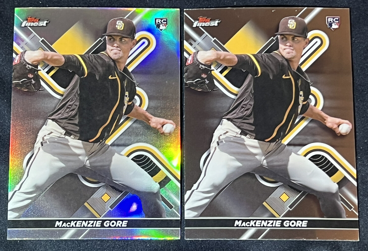 2022 Topps Finest MacKenzie Gore Base Rookie & Refractor RC #22 - Padres