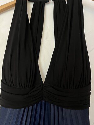 Betsy & Adam Jersey Top, Satin Blue Ombr Pleated Shimmer Gown Size 8 | eBay