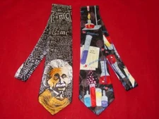 (2) STEVEN HARRIS TIES : EINSTEIN & LABORATORY SCIENCE Silk Neck Tie (NM) tough