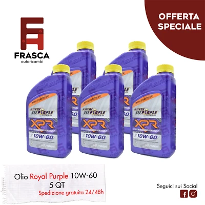 Olio Sintetico XPR 10W60 Royal Purple Racing per Auto Competition Benzina 5 pz