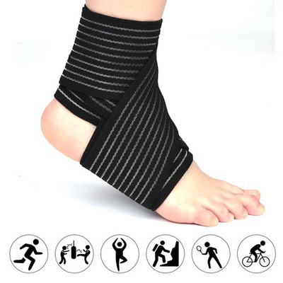 Black High Elasticity Calf Thigh Support Knee Brace Compression Wrap Support SET