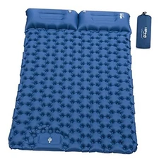  Sleeping Pad - Ultralight Inflatable Sleeping Mat with Built-in Blue Double