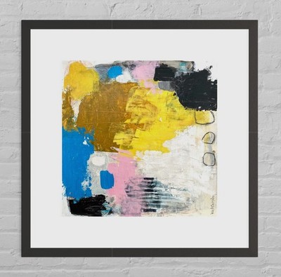 OOAK original painting artwork Contemporary Abstract colorful shapes raw Art