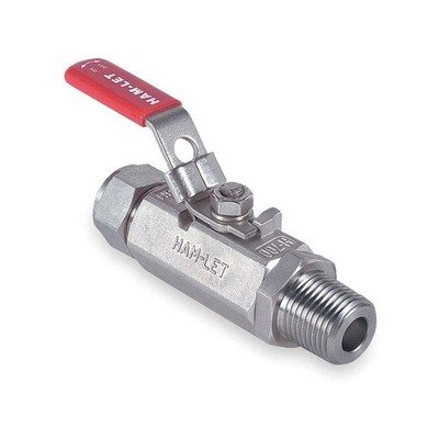 HAM-LET H-795-SS-NL-1/2 x 1/2-T-LD Manual 2-Way Ball Valve,NPT,316 SS 3ZVR5